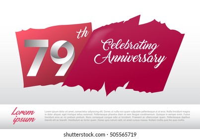 79th anniversary logo with red abstract backgrond. design template
