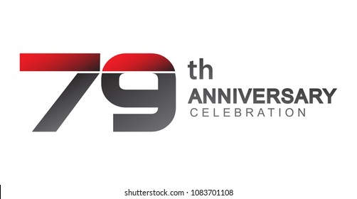 79th anniversary logo red and black design simple isolated on white background for anniversary celebration.
