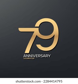 Diseño del logotipo del 79 aniversario. logo de la celebración moderna del aniversario