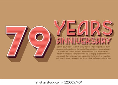 79th Anniversary numbers. background for anniversary