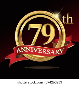 79th golden anniversary logo. with ring and ribbon