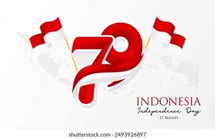 79th Happy Indonesia Independence Day Celebration Banner Background