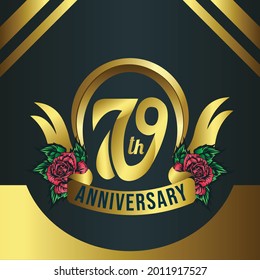 79.ª. Ilustración del diseño de la celebración. Celebración del 79 aniversario de la celebración del Vector.