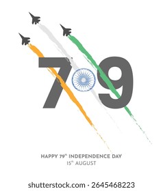 79th Independence Day India Minimal Design Vector