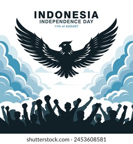 79th Indonesia Independence Day, 17 august 2024 celebration vector background 