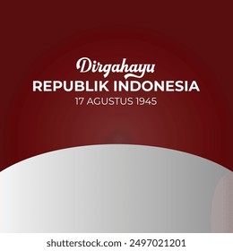 79th Indonesia Independence Day banner with red and white waving ribbon