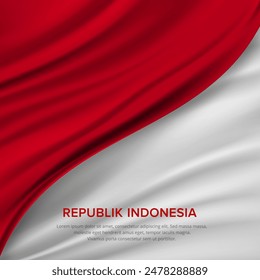 79th Indonesia independence day. Indonesia Independence day design background with wavy flag