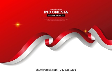 79th Indonesia independence day. Indonesia Independence day design background with wavy flag