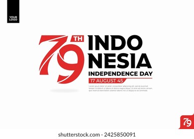 Logotipo del 79° Día de la Independencia de Indonesia.