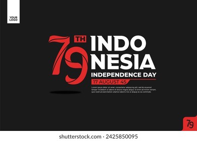 Logotipo del 79° Día de la Independencia de Indonesia.