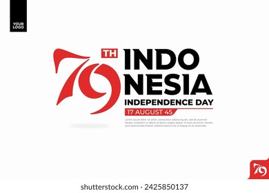 Logotipo del 79° Día de la Independencia de Indonesia.