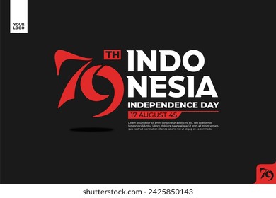 Logotipo del 79° Día de la Independencia de Indonesia.