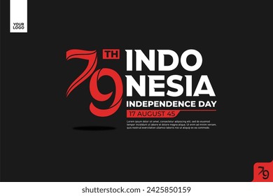 Logotipo del 79° Día de la Independencia de Indonesia.