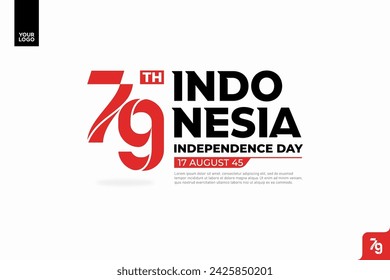 Logotipo del 79° Día de la Independencia de Indonesia.