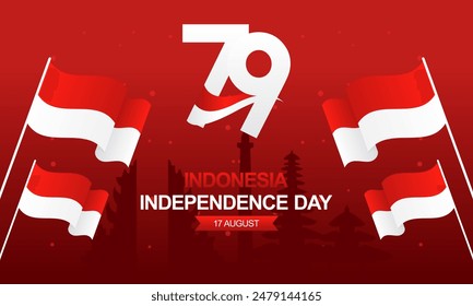79º Vector del Día de la Independencia de Indonesia