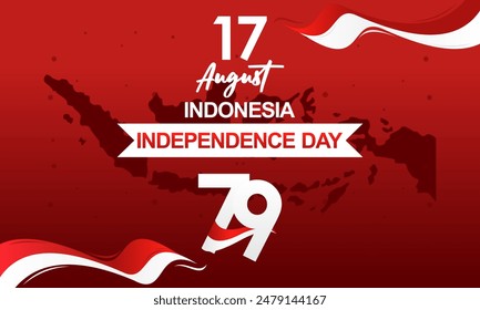 79º Vector del Día de la Independencia de Indonesia