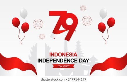 79. Indonesischer Unabhängigkeitstag Vektorgrafik