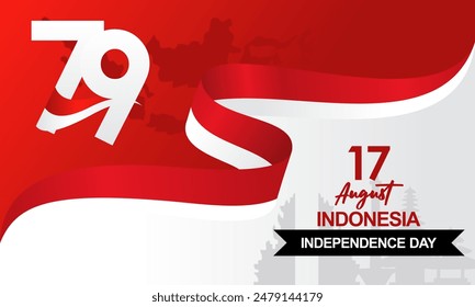 79º Vector del Día de la Independencia de Indonesia