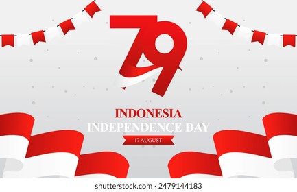 79th Indonesia independence day vector