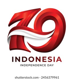 Logo del concepto de la independencia de Indonesia número 79. 17 agosto 2024 IKN aniversario