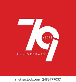 79th Indonesian Independence logo, 17 august 2024, IKN Celebration. 79 Logo, 79th Years Anniversary Logo, Red Color, Vector Template Design element for birthday, invitation, 