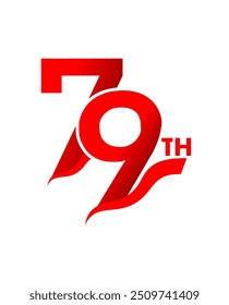 79º logotipo simples vermelho e branco