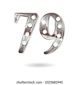 79th silver anniversary logo, ten years birthday celebration solated on white background