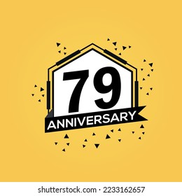 79th years anniversary logo, vector design birthday celebration with geometric isolated design.