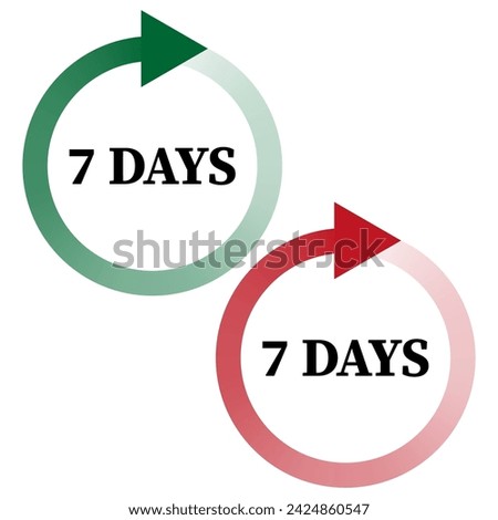 7-Day Cycle Arrows - Time Management Concept. Vector illustration. EPS 10.