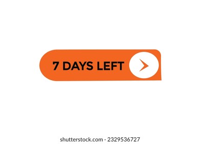 7 Tage, linker Countdown für eine Zeitvorlage, 7 Tage Countdown-Schaltfläche für das linke Banner-Label  
