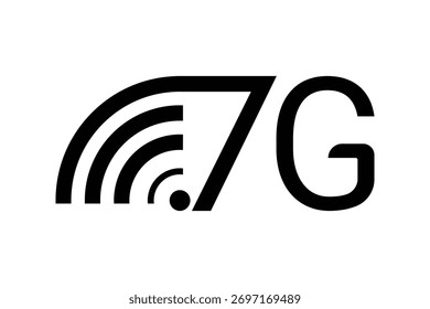 7G El ícono de WiFi representa una señal de conexión a Internet inalámbrica como un diseño de Ilustración vectorial o signo de Botón 3D