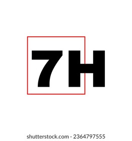 Markenname 7H Anfangsbuchstaben Monogramm.