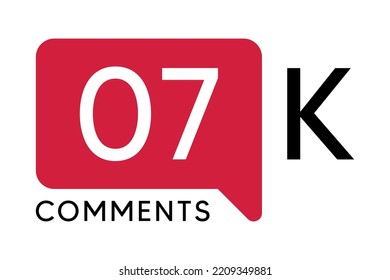 7K Comment banner template Vector illustration. Social Media Text. Amazing red color symbol on a white background