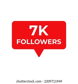 7k followers red vector, icon, stamp,logo,illustration