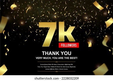 7k Followers thank you design. Vector illustration