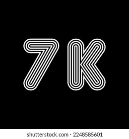 7k Outline Vector Number Symbol