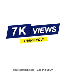 7k Vistas gracias , ilustración de diseño de plantilla vectorial