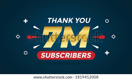7M subscribers celebration background design. 7 Million subscribers