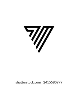 7M, triangle, lines geometric symbol simple logo vector