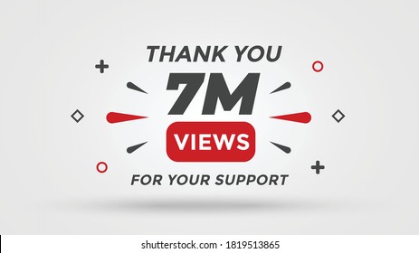 7M views celebration background design. 7 Million views