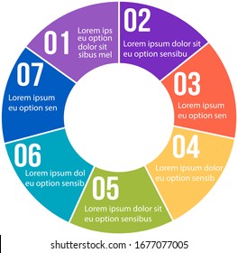 7-stage full color infographic vector shape vector