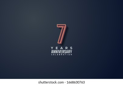 7th anniversary background with an illustration of a pink paint brush with white writing.