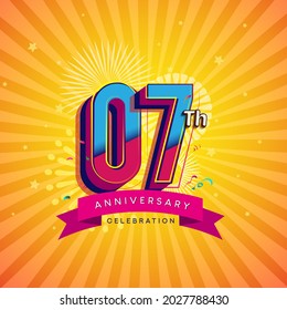 7th Anniversary Celebration With Fireworks And Celebration background.