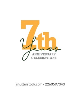 7th anniversary celebration logo design. Vector Eps10
