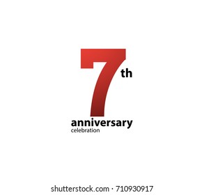 7th anniversary celebration logotype. anniversary logo simple isolated on white background, vector design for celebration, invitation card, and greeting card