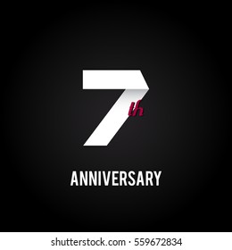 7th Anniversary  Logo Celebration, Flat Design Isolated on Black Background
