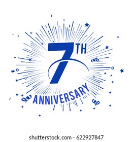 7th Anniversary Logo With Firework And Swoosh