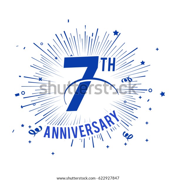 7th Anniversary Logo Firework Swoosh Stock Vector (Royalty Free) 622927847