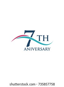 7th anniversary, logo, icon, vector
