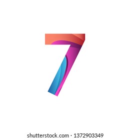 7th Anniversary And Number Modern Design 